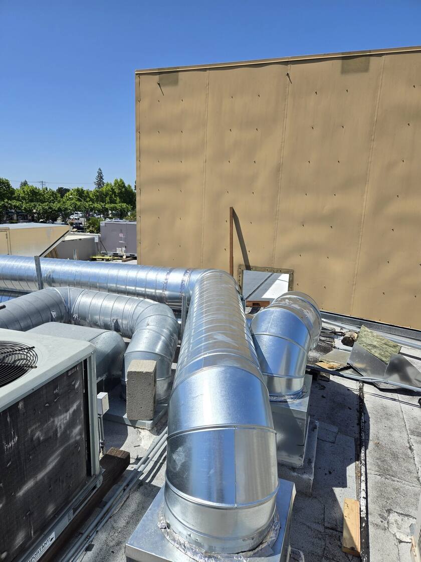 Rooftop ductwork & equipment tie-in — HVAC Masters, Vacaville