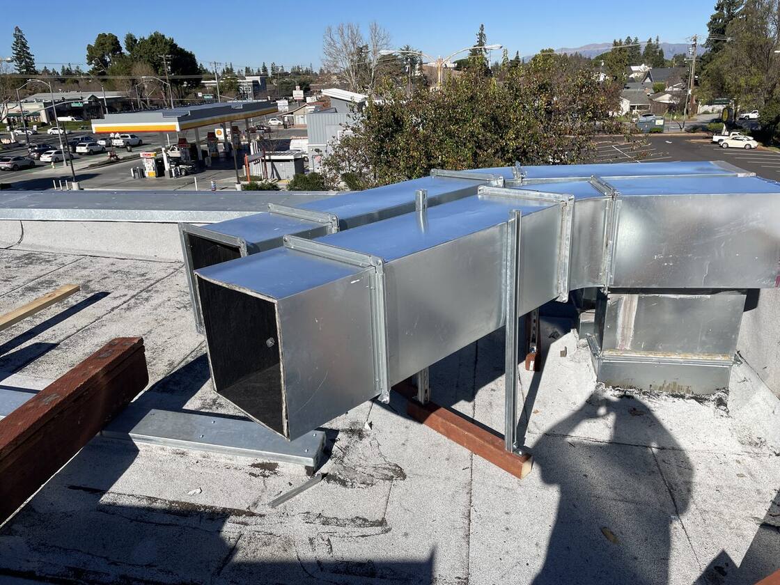 Rooftop supply-duct fabrication — HVAC Masters, Vacaville